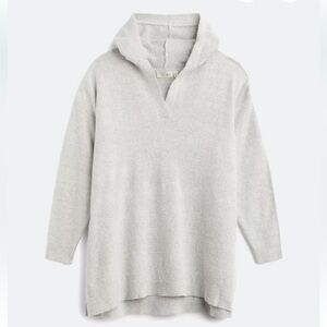 RD Style Light Gray Hooded V-Neck Pullover Sweater